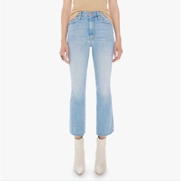 MOTHER The Hustler Fray Jeans Cutting Class Flare Wide Leg Raw Hem Ankle 25 - Picture 2 of 14